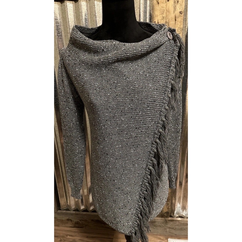 CEASIKERY Women's Small Tassel Hem Sweater Cardigan Knitwer Pullover Poncho